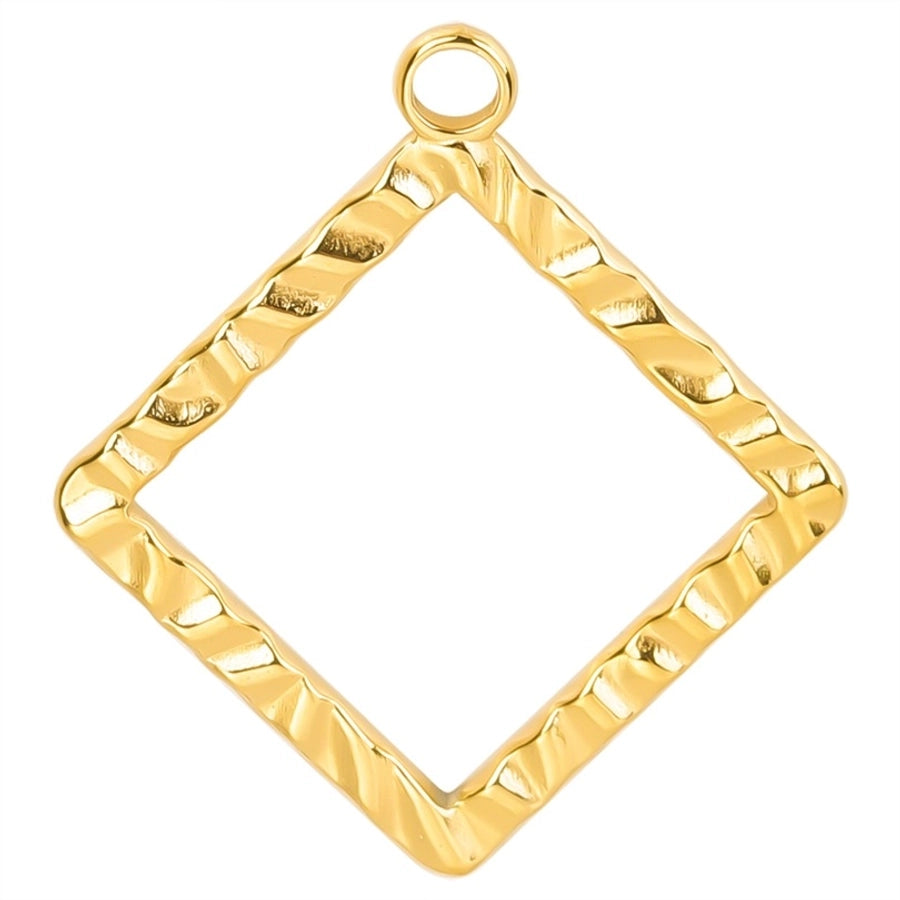 Jewelry Basic Simple Style Classic Style Square 304 Stainless Steel 18K Gold Plated Plating Pendant Necklace