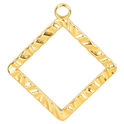 Jewelry Basic Simple Style Classic Style Square 304 Stainless Steel 18K Gold Plated Plating Pendant Necklace