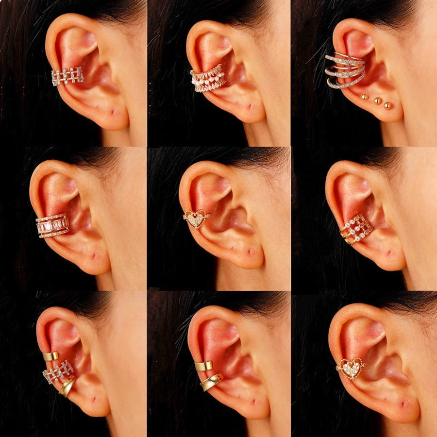 1 Piece Nordic Style Simple Style Geometric Water Droplets Copper Ear Cuffs