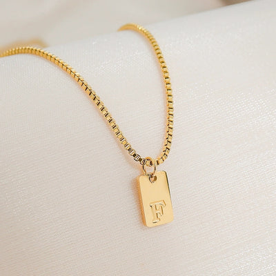 Jewelry Simple Style letter 304 Stainless Steel 18K Gold Plated Pendant Necklace
