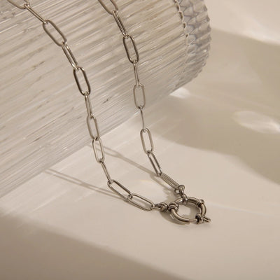 Jewelry Casual Basic Commute Solid Color 304 Stainless Steel 18K Gold Plated Pendant Necklace