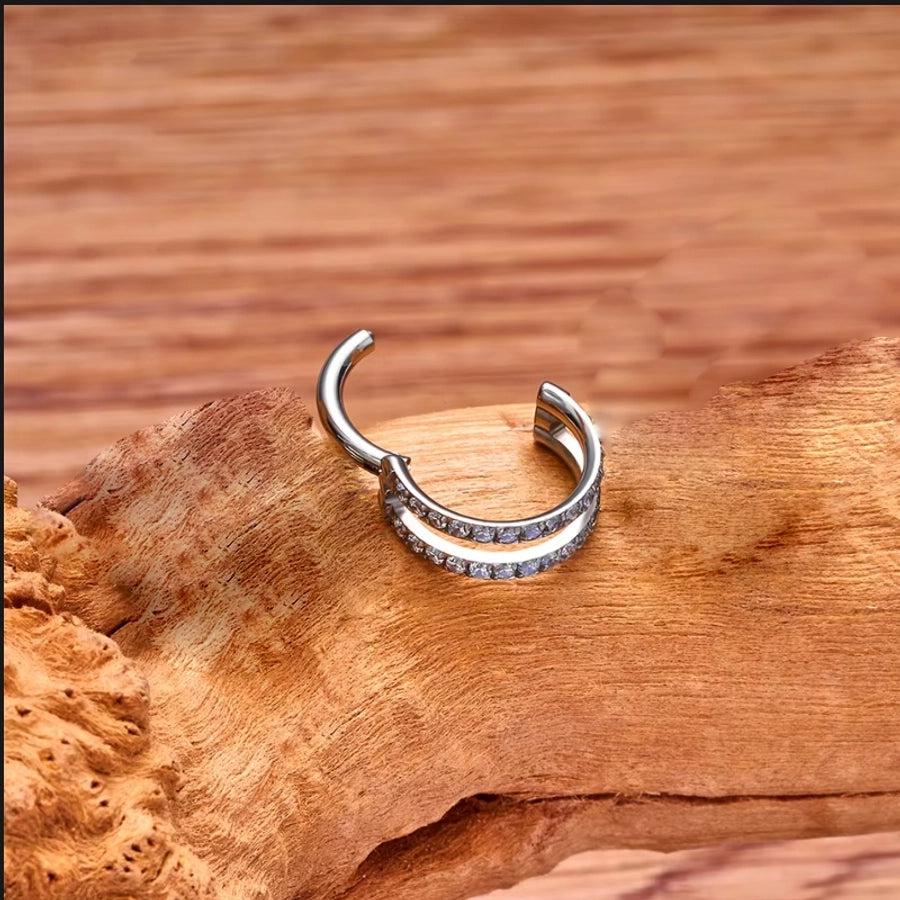 1 Piece Nose Rings & Studs Simple Style Classic Style O-Shape Pure Titanium Titanium Alloy Zircon 14K Gold Plated White Gold Plated Ear Cartilage Rings & Studs Nose Rings & Studs