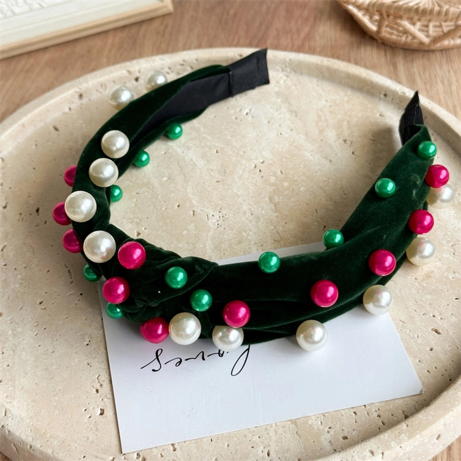 New Knotted Wide Brim Hair Band Pearl Rhinestone Fashionable High-Grade Headband Hair Fixer  Hair Accessories