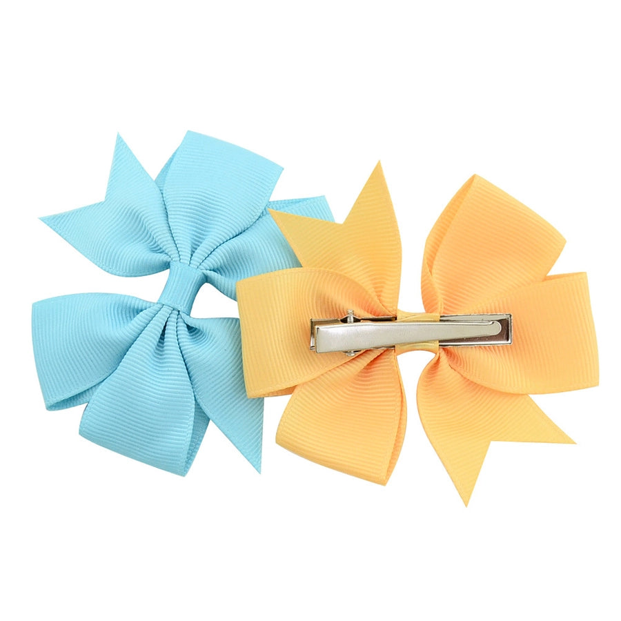 fashion solid color bow knot cloth hair clip 1 piece
