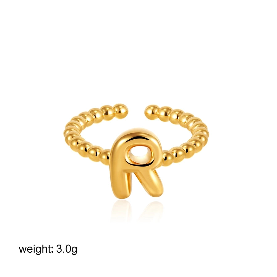 Copper Letter Open Rings