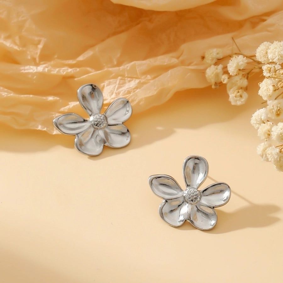 1 Pair Exaggerated Simple Style Oversized Flower Butterfly 304 Stainless Steel Ear Studs