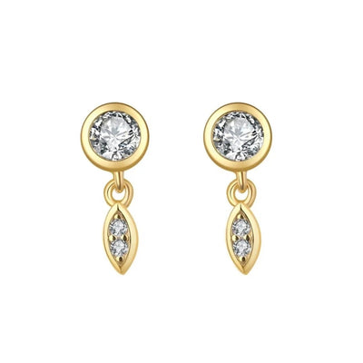 1 Pair Casual Elegant Geometric Copper Zircon Drop Earrings Ear Studs