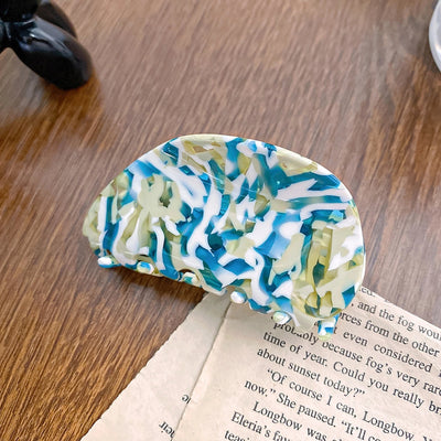 cute color block acetic acid sheets printing hair claws