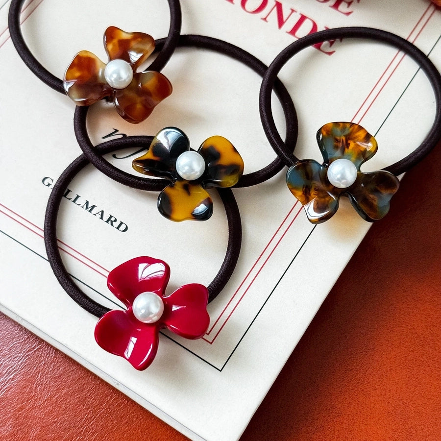 Women's Simple Style Classic Style Flower Plastic Cloth Flowers Hair Tie