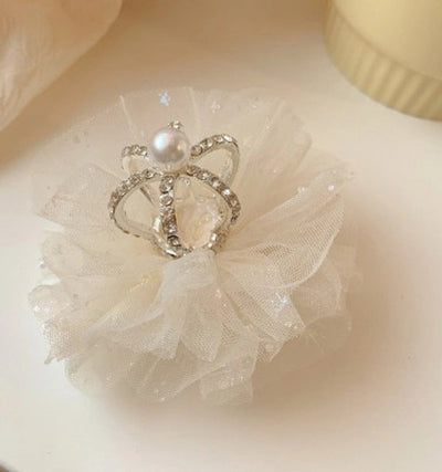 fashion crown gauze epoxy inlay rhinestones hair clip hair band 1 piece