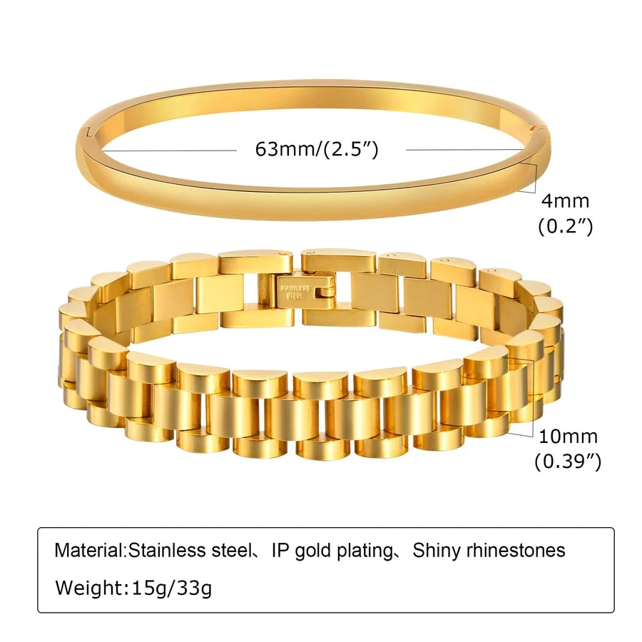 IG Style French Style Classic Style Devil's Eye 304 Stainless Steel 18K Gold Plated Zircon Bracelets Bangle In Bulk