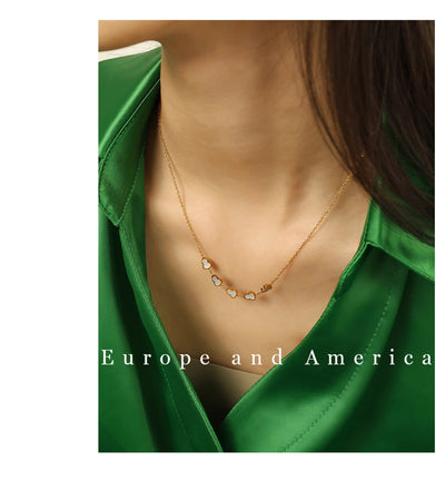 Jewelry IG Style Elegant French Style Gourd 304 Stainless Steel Shell 18K Gold Plated Polishing Pendant Necklace