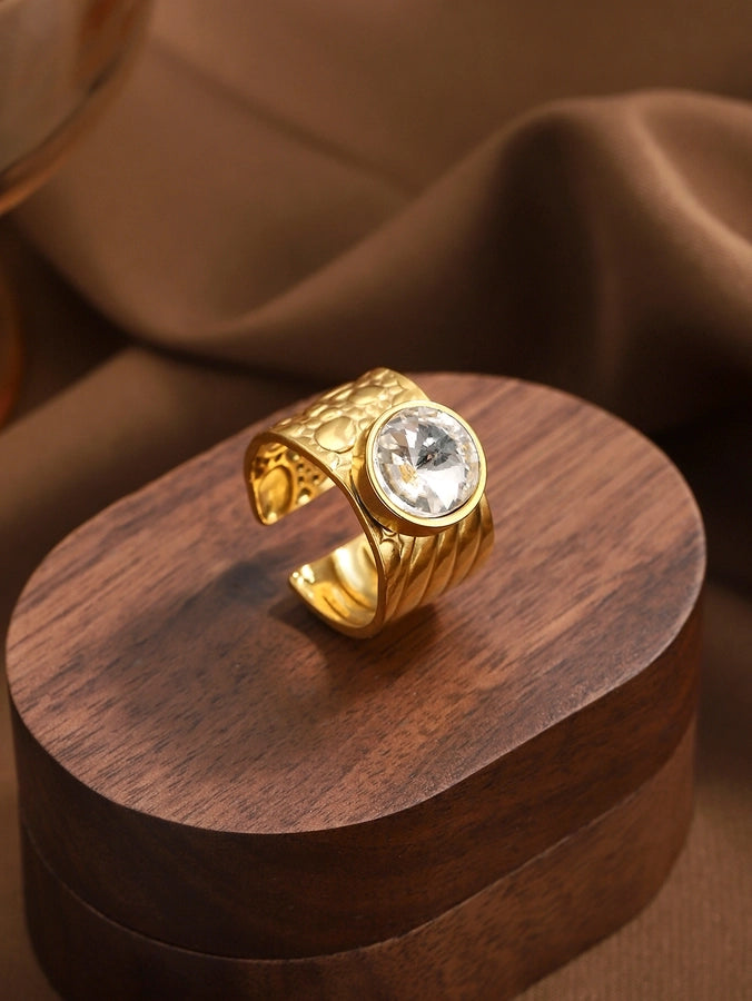 Jewelry Vintage Style Simple Style Geometric 304 Stainless Steel Wide Band Rings Open Rings