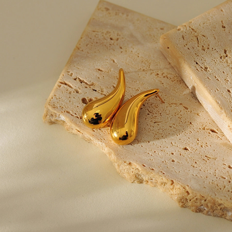 1 Pair IG Style Water Droplets 304 Stainless Steel Ear Studs