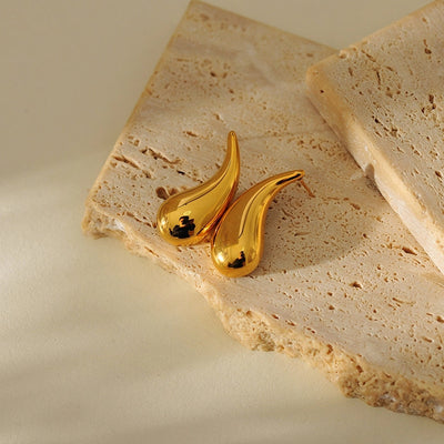 1 Pair IG Style Water Droplets 304 Stainless Steel Ear Studs