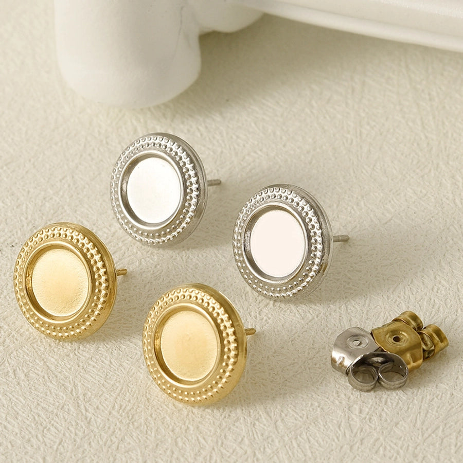 1 Pair Basic Classic Style Geometric Plating 304 Stainless Steel Ear Studs