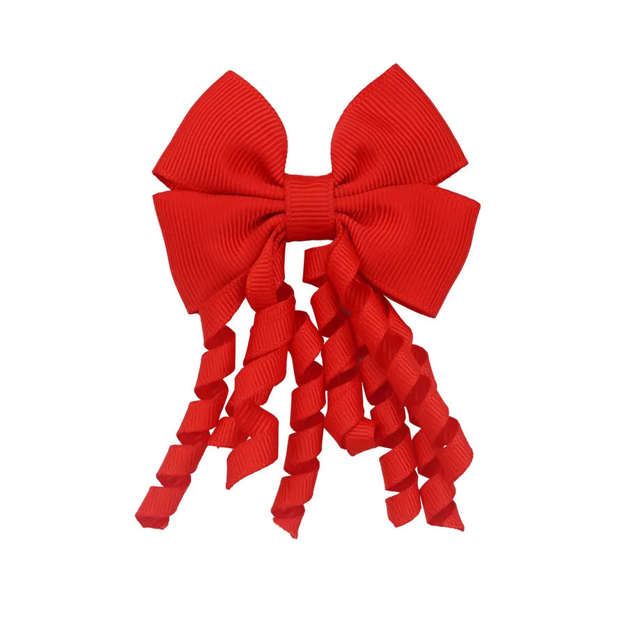 Children's Headwear Hair Accessories  Christmas Festival Roll Tassel Candy Color Bow Hairpin 3421