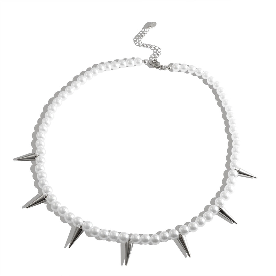 Jewelry Simple Style Geometric 304 Stainless Steel Artificial Pearl Plating  Bracelets Necklace