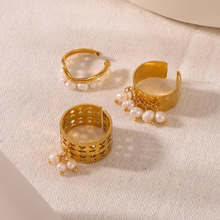 Jewelry Vintage Style Simple Style Geometric 304 Stainless Steel 18K Gold Plated Open Rings