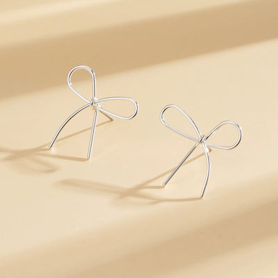 Women's bowknot earrings  lightweight  simple butterfly fashion elegant simple line ear studs earrings