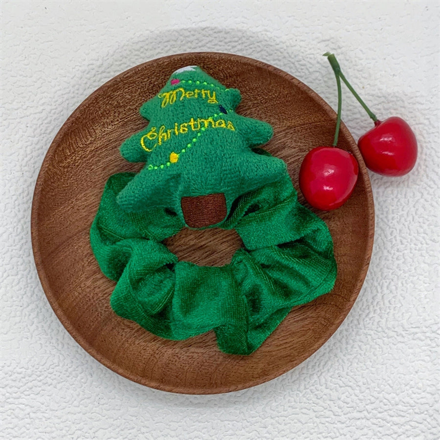 Christmas Cartoon Style Cute Women's Christmas Hat Christmas Tree Santa Claus Flannel Hair Tie