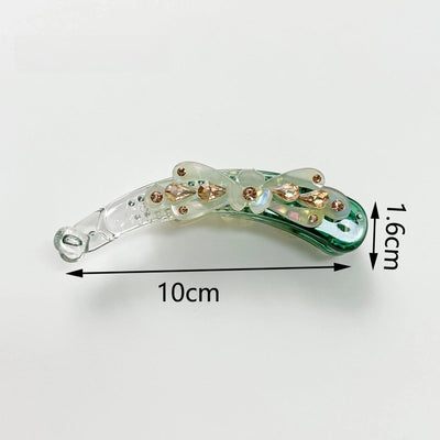 Elegant three-petal flower banana clip large vertical clip Diamond-embedded ponytail clip flower vertical card high-end hairpin hairpin manufacturer