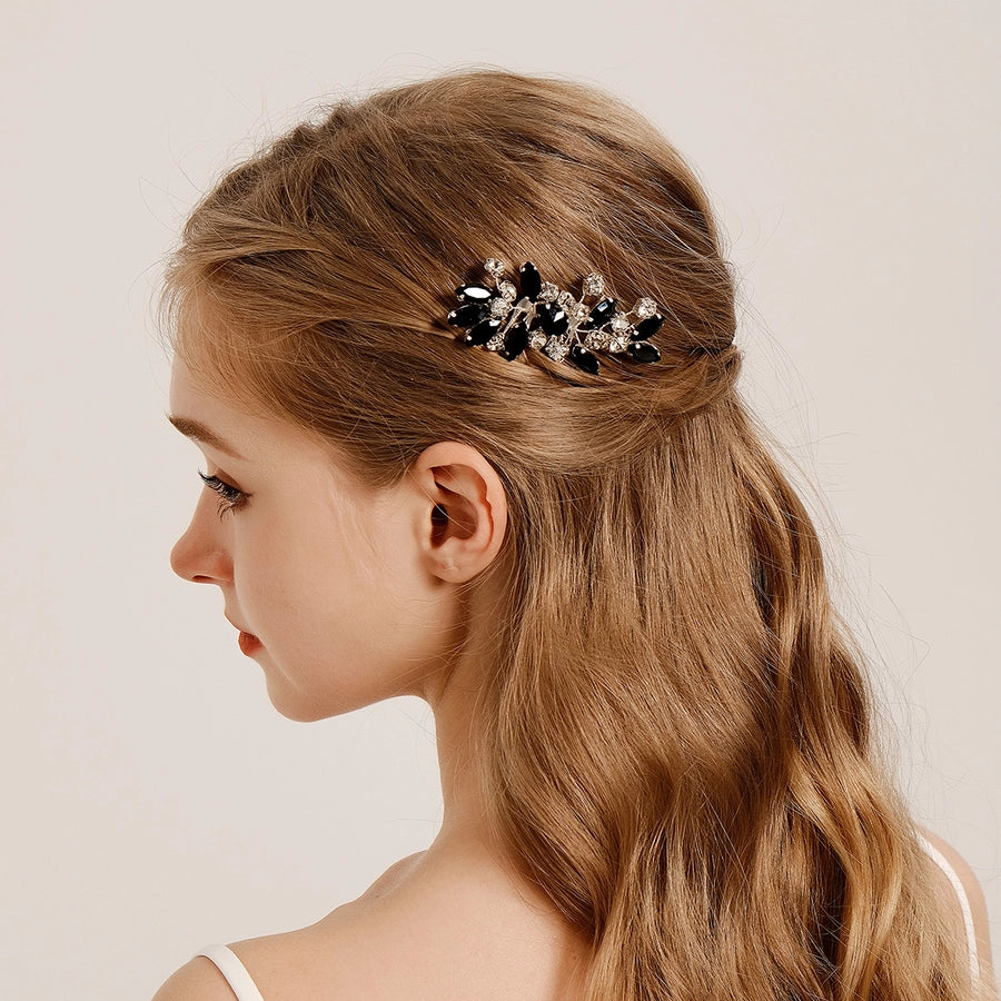 Women's Simple Style Classic Style Color Block Copper Inlay Rhinestones Insert comb