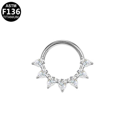 1 Piece Nose Rings & Studs Luxurious Shiny Round Pure Titanium Titanium Alloy Zircon 14K Gold Plated White Gold Plated Ear Cartilage Rings & Studs Nose Rings & Studs