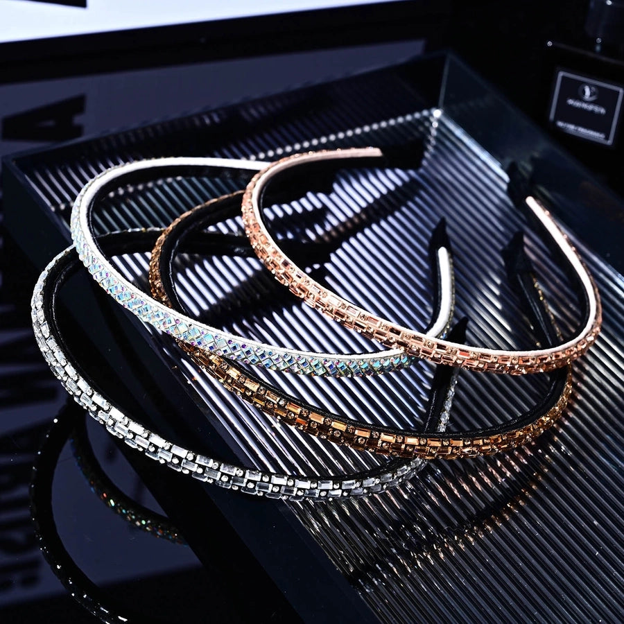 Women's Simple Style Classic Style Solid Color Rhinestone Inlay Rhinestones Hair Band