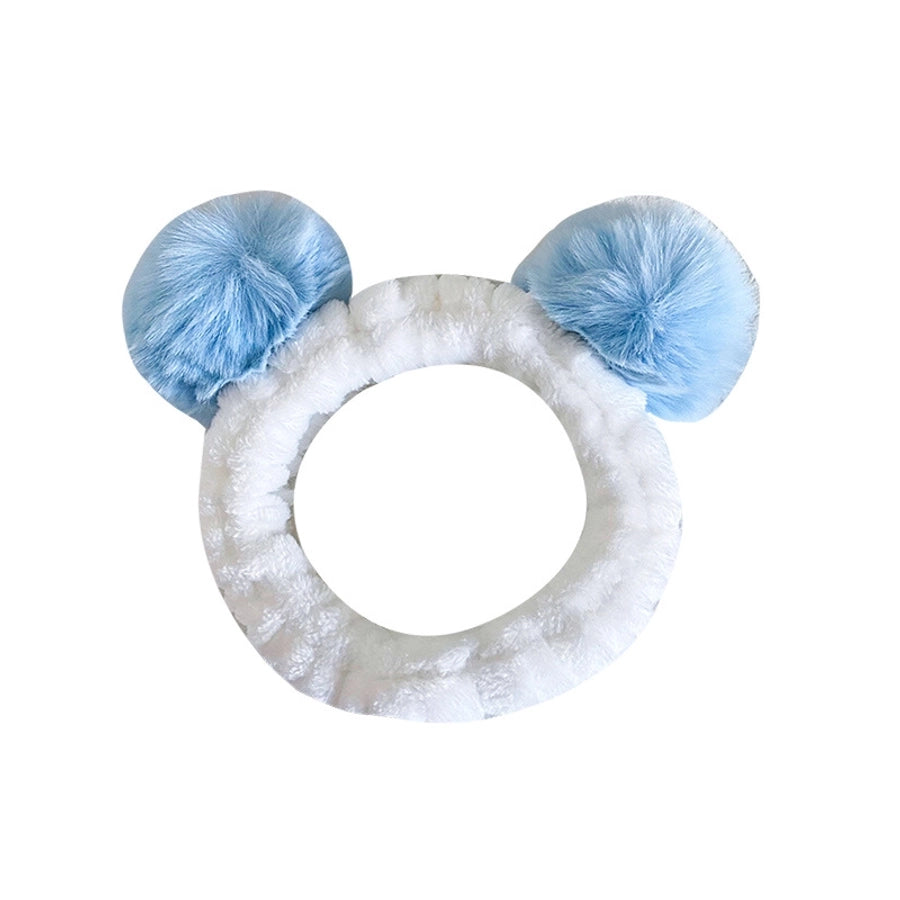 cute geometric flannel pom poms hair band
