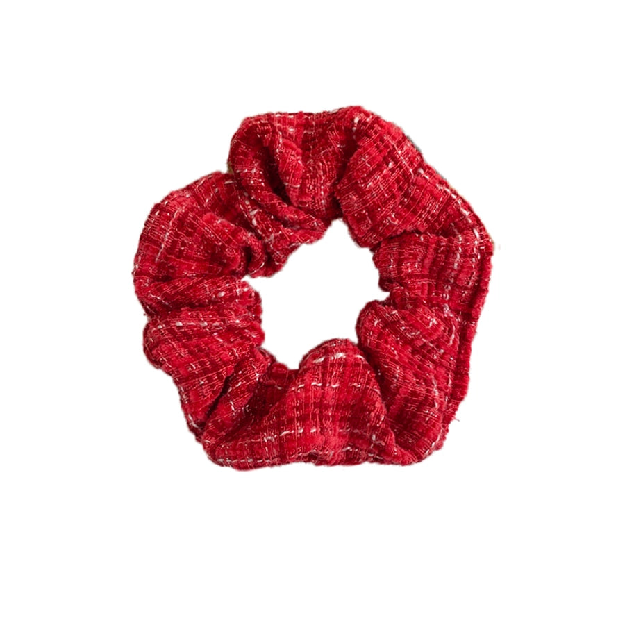 Women's Casual Plaid Solid Color Cloth Fabric Flannel Hair Tie