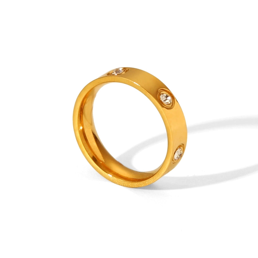 Jewelry IG Style Casual French Style Geometric 304 Stainless Steel Titanium Steel Zircon 18K Gold Plated Rings Bracelets