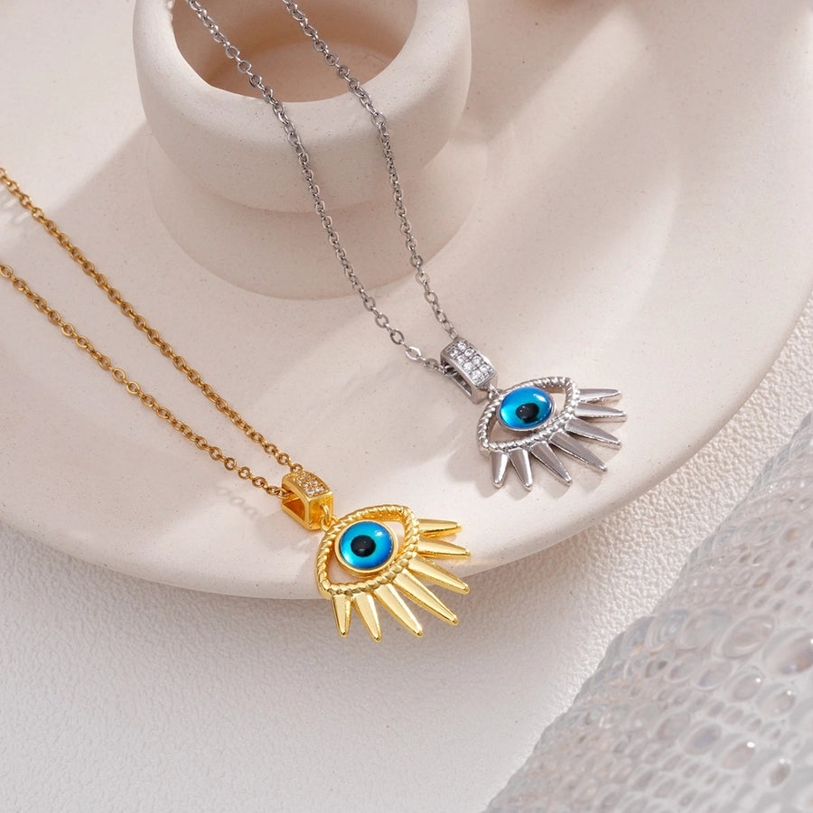 Jewelry Glam Lady Sexy Eye 304 Stainless Steel Copper Pendant Necklace