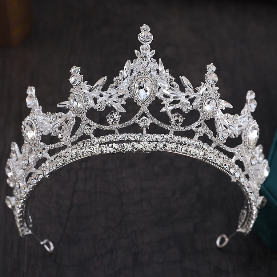 glam crown alloy inlay rhinestones crown
