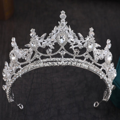 glam crown alloy inlay rhinestones crown