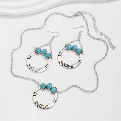 Copper Water Droplets Eye Rhombus Jewelry Set