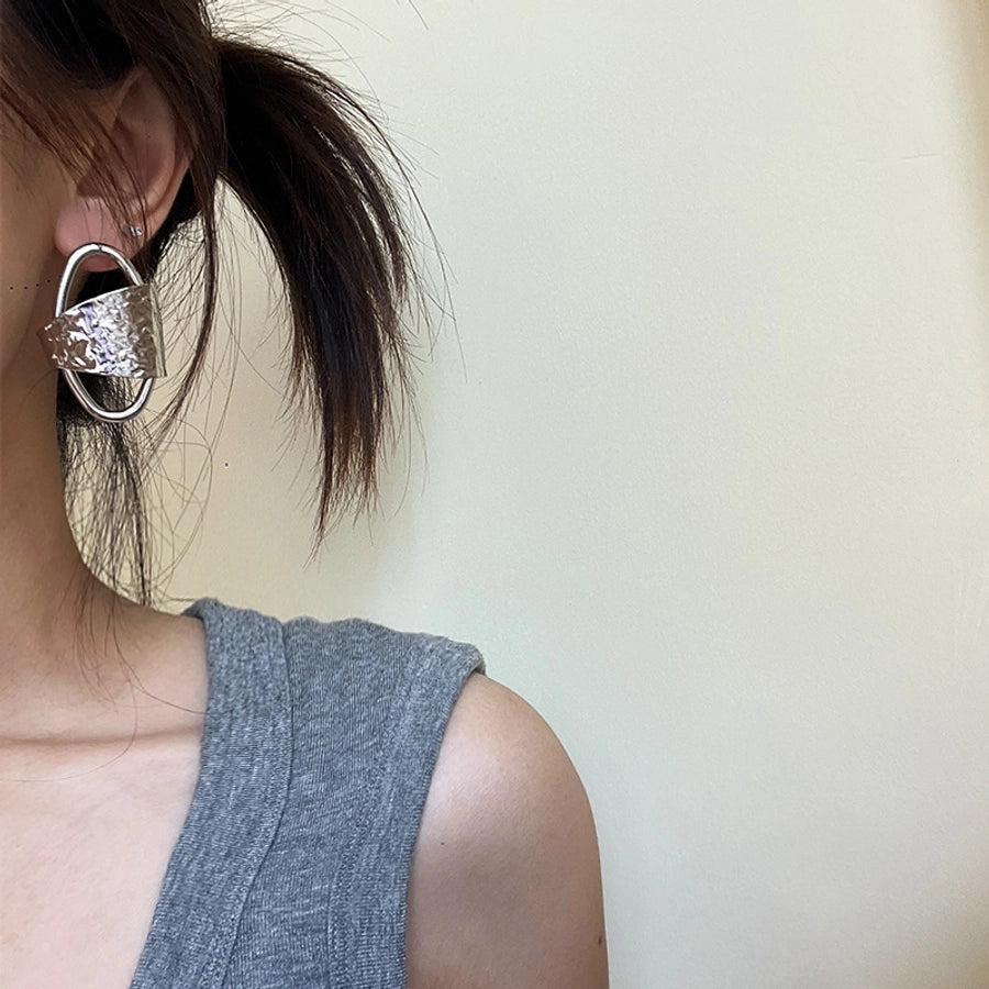 1 Pair Casual Simple Style Geometric Hollow Out Copper Ear Studs