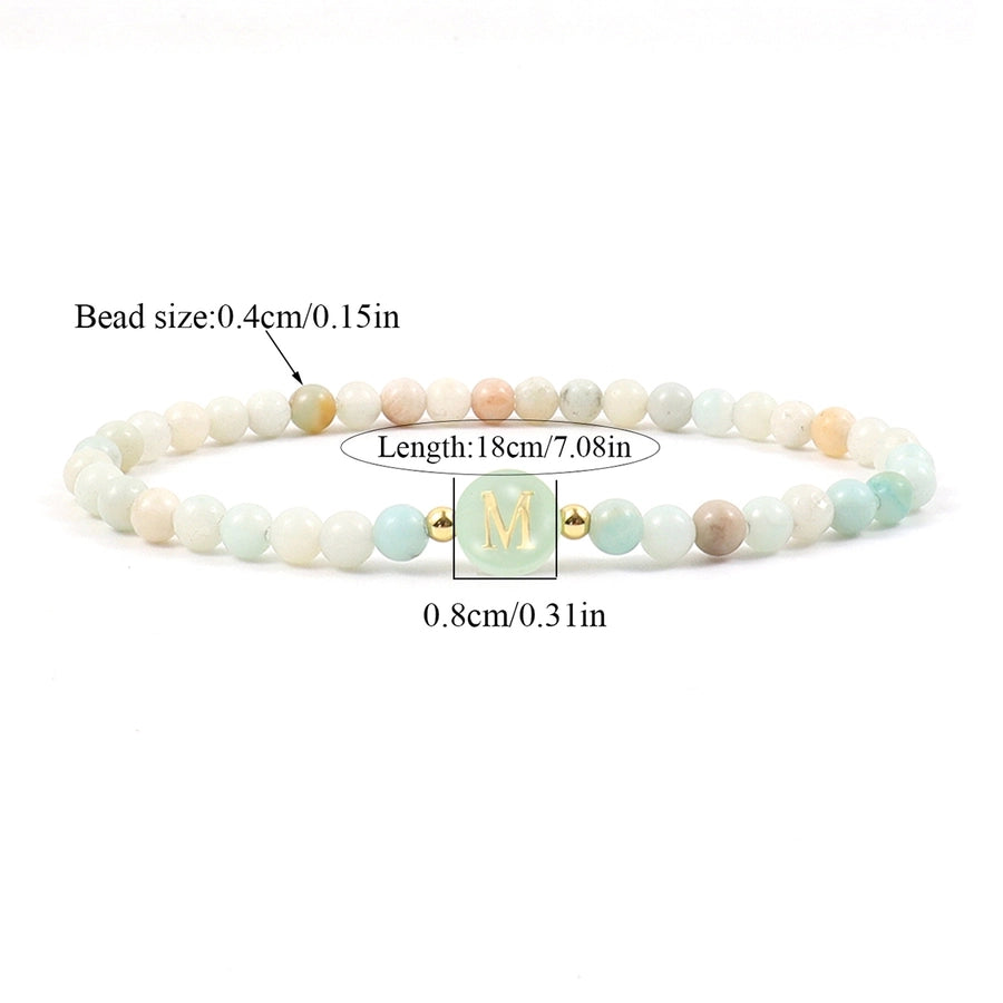 Elegant Simple Style Classic Style Letter natural stone Copper Bracelets In Bulk