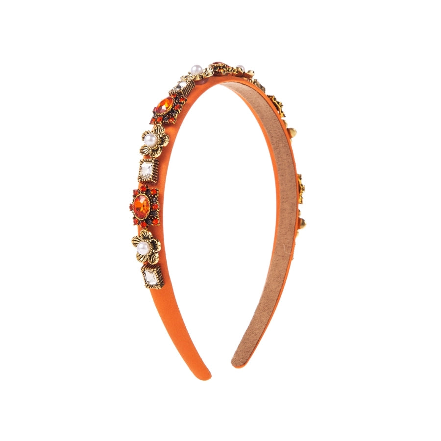 elegant luxurious pearl flower alloy cloth inlay rhinestones pearl hair band