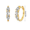 1 Pair Classic Style Round Inlay Copper Zircon 18K Gold Plated Hoop Earrings