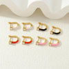 1 Pair Simple Style Classic Style Geometric Enamel Copper Zircon Earrings