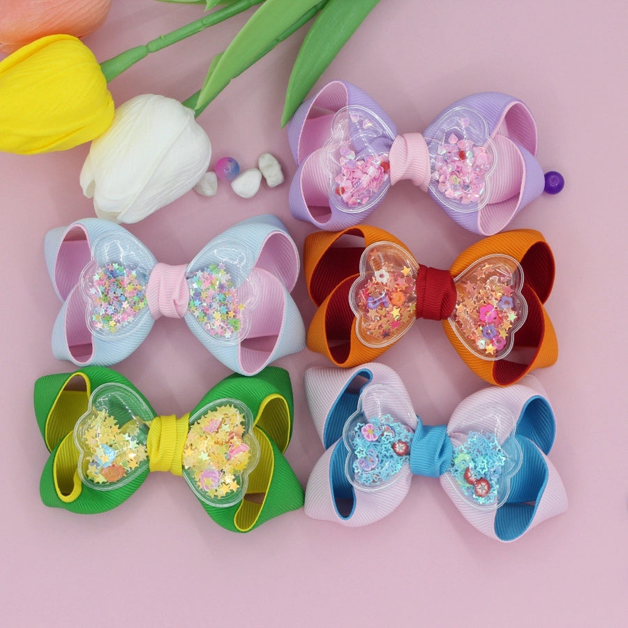 Girl'S Simple Style Solid Color Cloth Ribbon Hair Clip