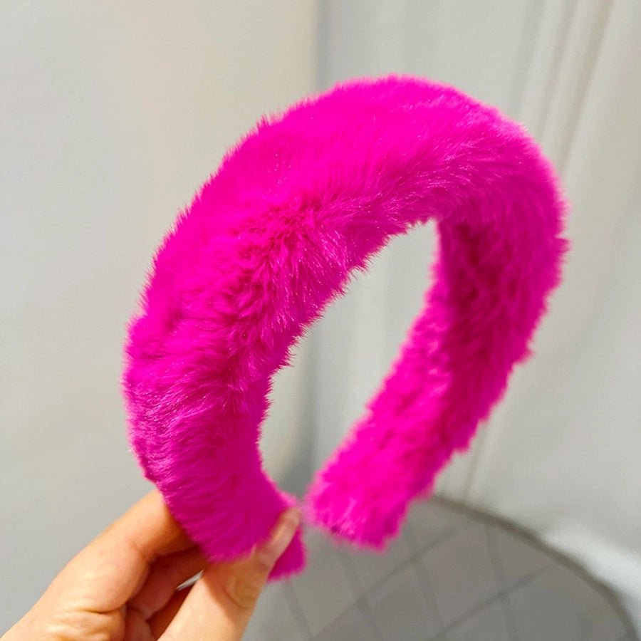 basic classic style solid color plush hair band