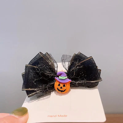 Halloween Cool Style Girl'S Pumpkin Cat Ghost Felt Hair Clip