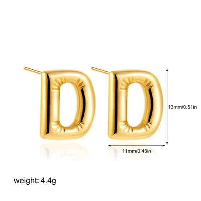1 Pair Classic Style Letter 304 Stainless Steel Ear Studs
