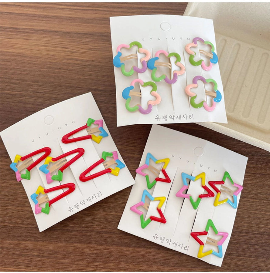 Girl'S Casual Cute Sweet Star Flower Metal Star Flowers Hair Clip