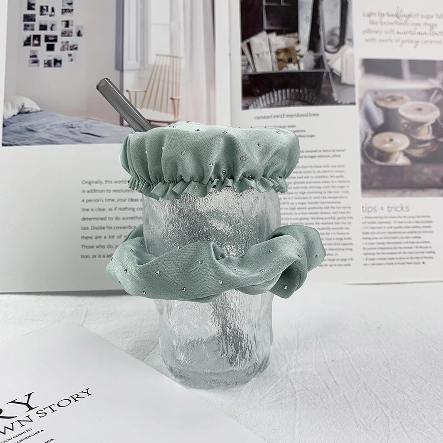 Nightclub Anti-Medicine Artifact Elastic Rubber Band Cup Lid Set  Color Diamond-Embedded Large Intestine Hair Ring Hair Rope for Women