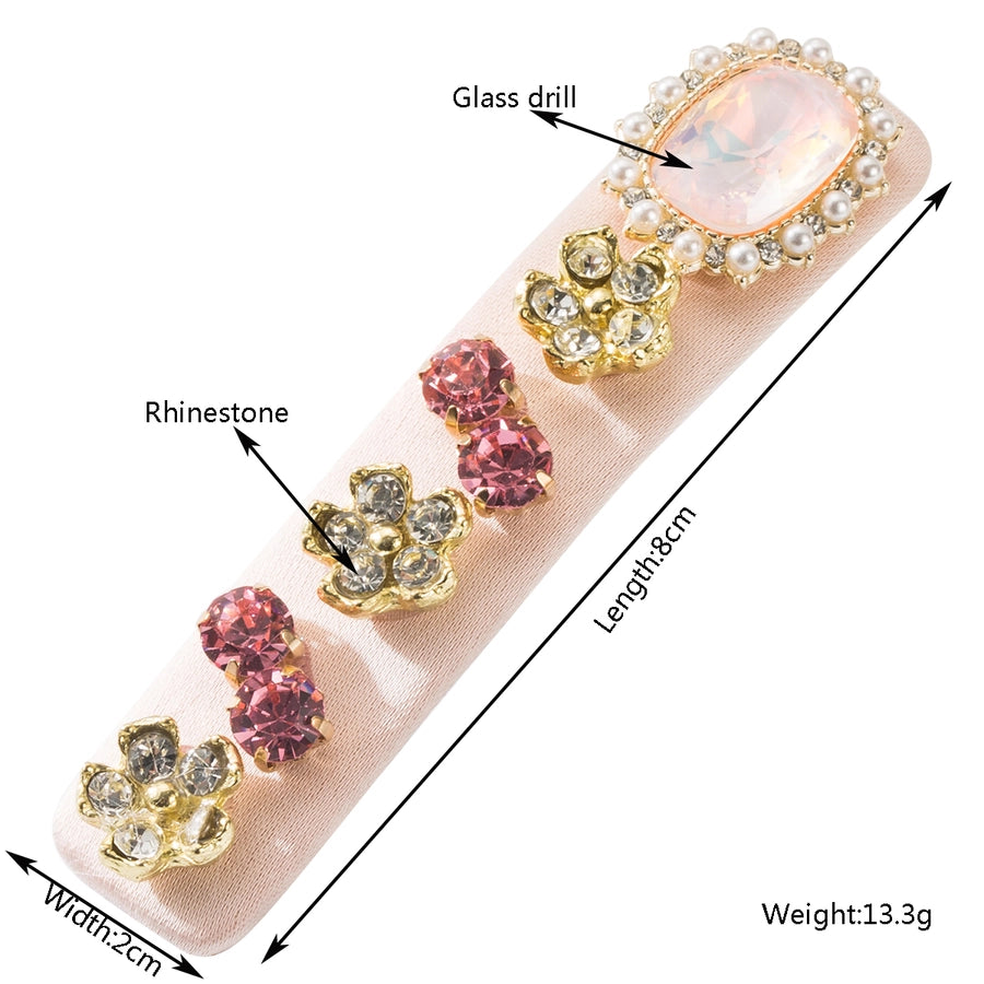 Women's Casual Vacation Classic Style Flower Alloy Inlay Glass Hair Clip