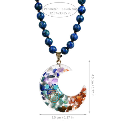 Vintage Style Ethnic Style Moon natural stone Pendant Necklace In Bulk