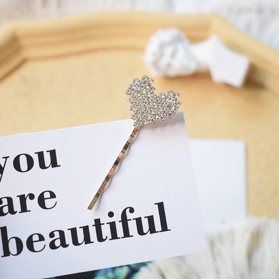 fashion heart shape butterfly snowflake imitation pearl alloy inlay rhinestones hair clip 1 piece